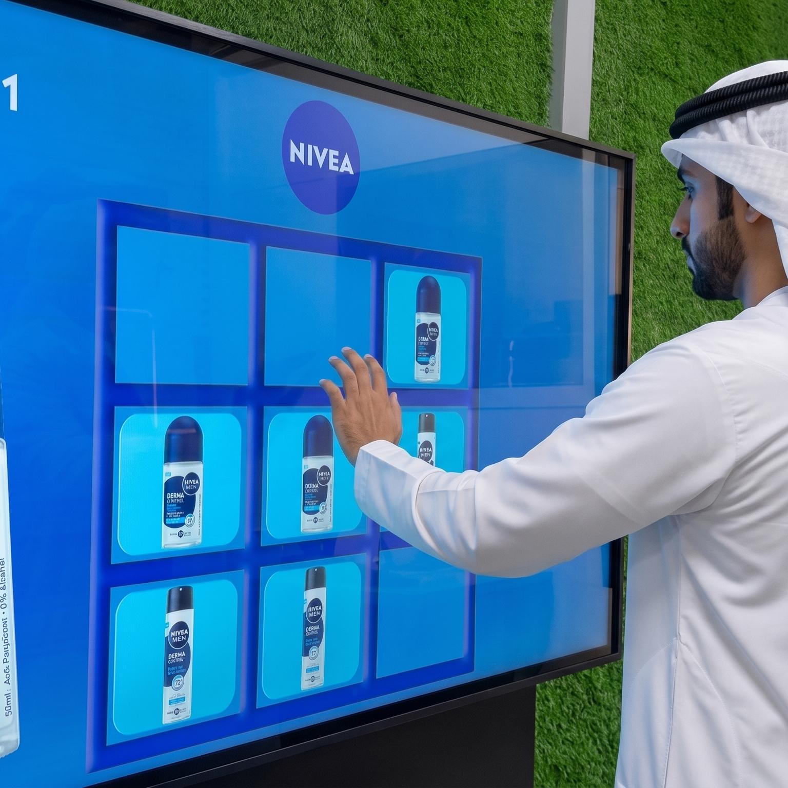 Interactive AI Tic-Tac-Toe game display for event brand activation in Dubai